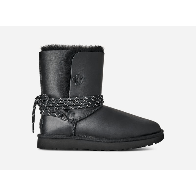 UGG® Classic Bailey Tie Leather Boot Black