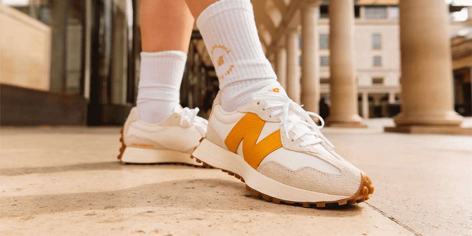 white orange New Balance 327