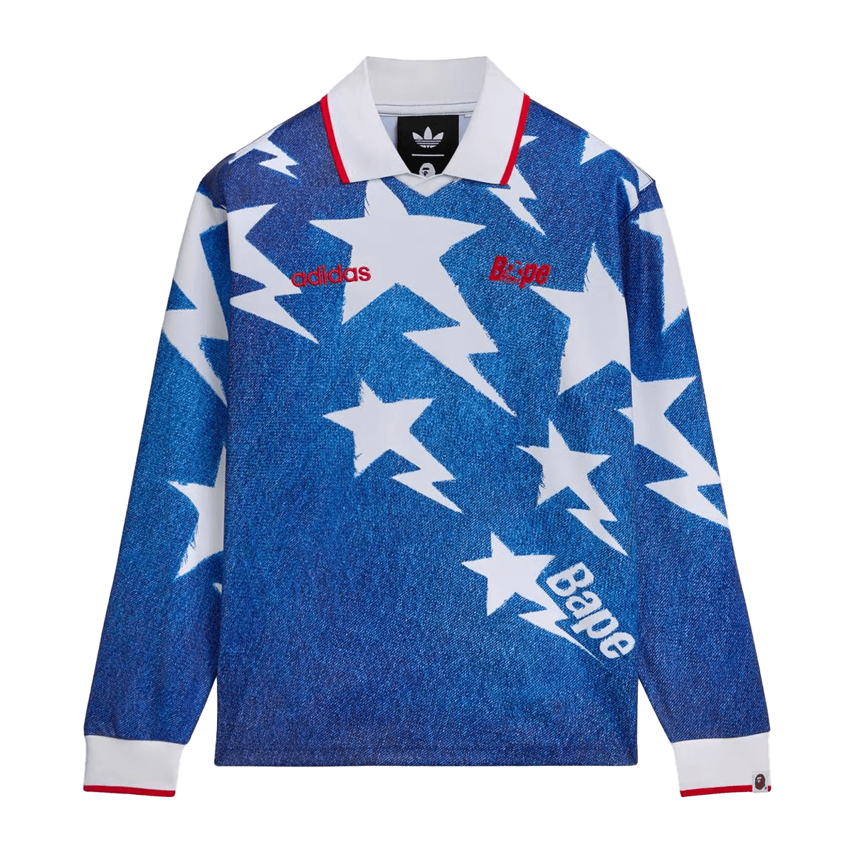 BAPE x adidas Long Sleeve Star Jersey 'Medium Blue Denim'