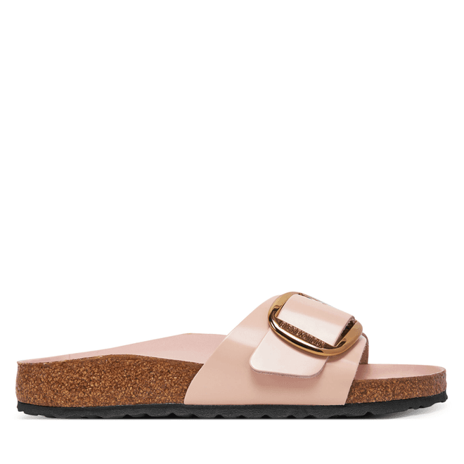 Birkenstock Madrid Big Buckle Natural Leather Patent High-Shine Light Rose 