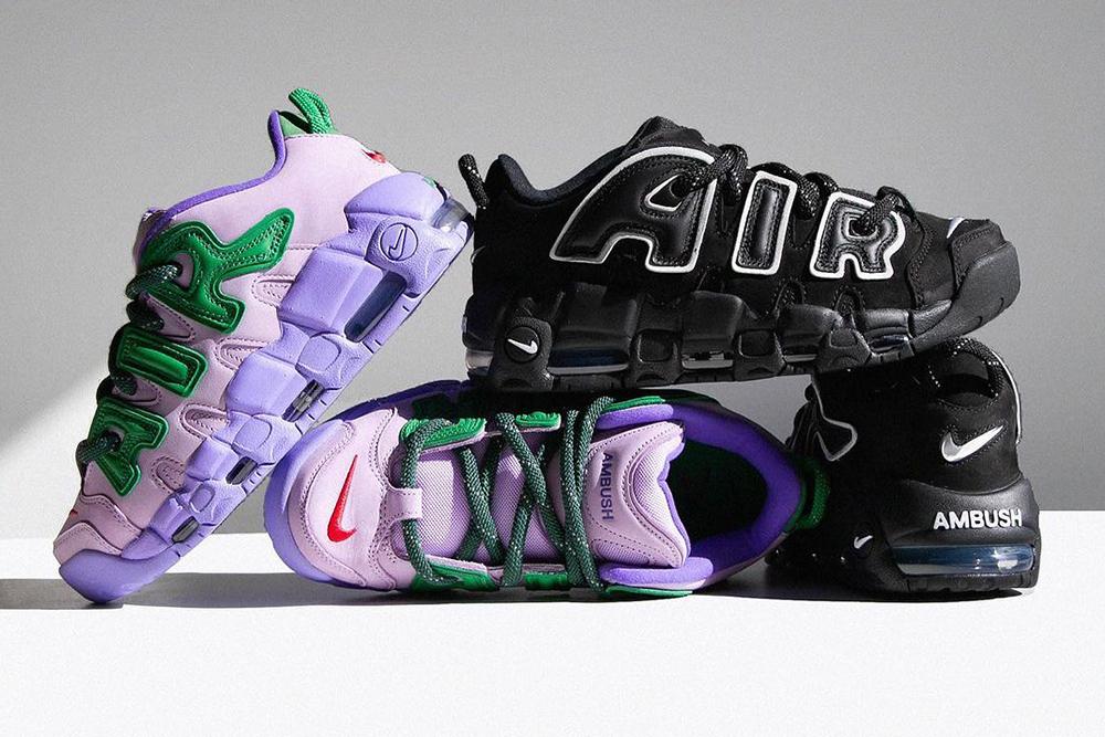 The AMBUSH x Nike Air More Uptempo Low Returns In Lilac and Black & White