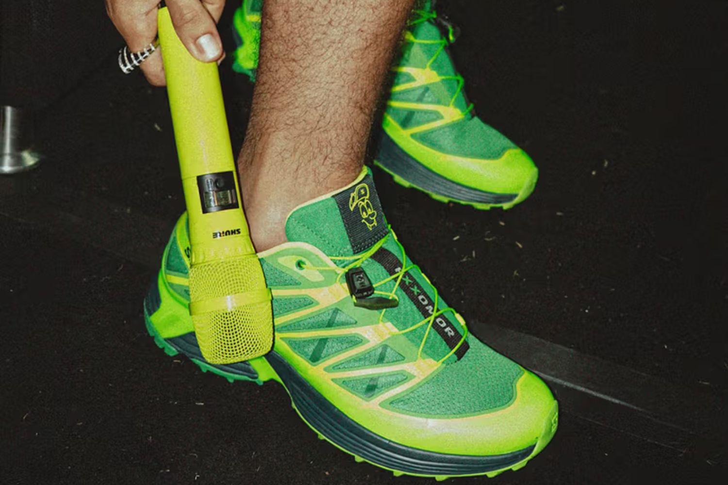 Feid Reveals Upcoming Vibrant Green Salomon XT-Pathway Collaboration
